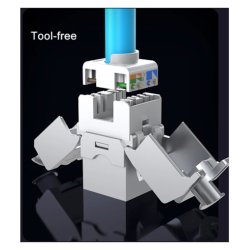 Cat7 Keystone, tool-less, metal (Skrmet)