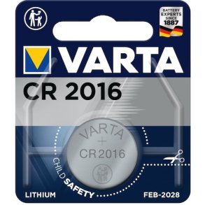 CR2016 3V Lithium knapcelle, Varta 1,6x20mm