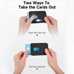 Magnetisk kreditkortholder i lder til iPhone (Sort)