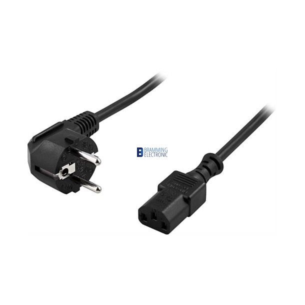 Vinklet CEE 7/7 til ret IEC 60320 C13