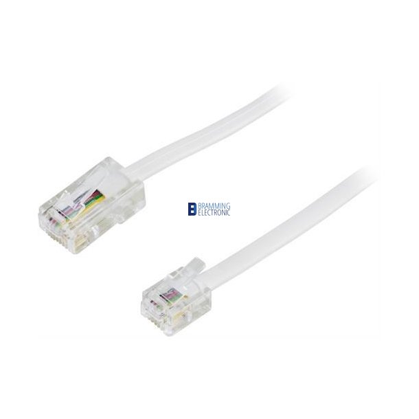 Modulkabel, 8P4C(RJ45) til 6P4C(RJ11), 1m, hvid