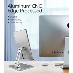 Stativ til tablet eller laptop, Non-slip, Aluminium, Slv (Mellem)