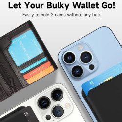 Magnetisk kreditkortholder i lder til iPhone (Sort)