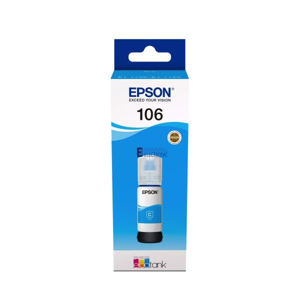  Epson 106 EcoTank Cyan Bl�kflaske 70ml &ndash; Original C13T00R240 