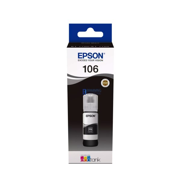 Epson 106 EcoTank Photo Black Bl�kflaske 70ml &ndash; Original C13T00R140