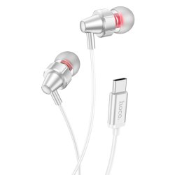 Hoco M90 USB-C earphones med mikrofon (Slv/Hvid)