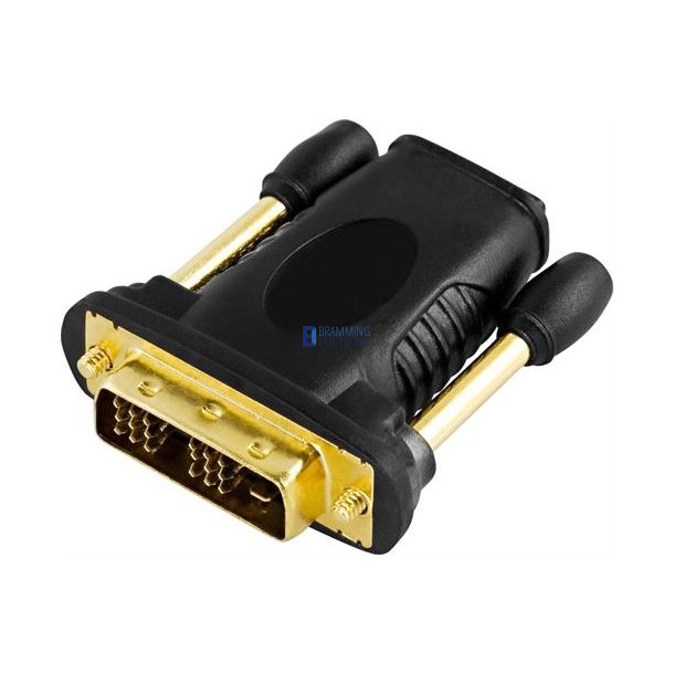 HDMI to DVI adapter (HDMI 19-pin hun til DVI-D han)