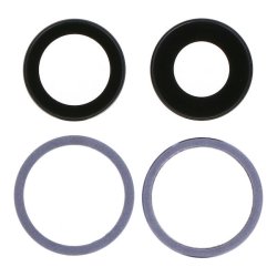 iPhone 12/12 Mini, Bagkamera glas med ramme i Lilla