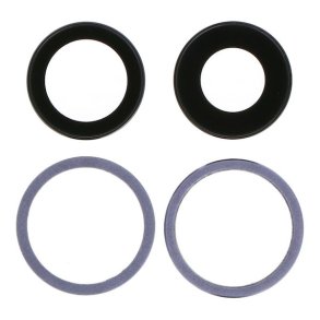 iPhone 12/12 Mini, Bagkamera glas med ramme i Lilla