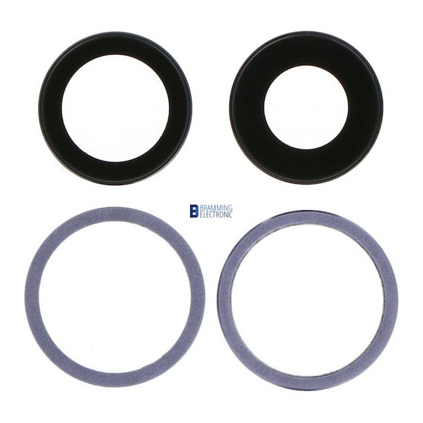 iPhone 12/12 Mini, Bagkamera glas med ramme i Lilla