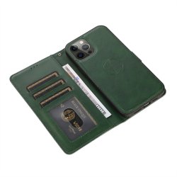 iPhone 11 Pro, 2i1 magnet ldercover med plads til kreditkort i Rd