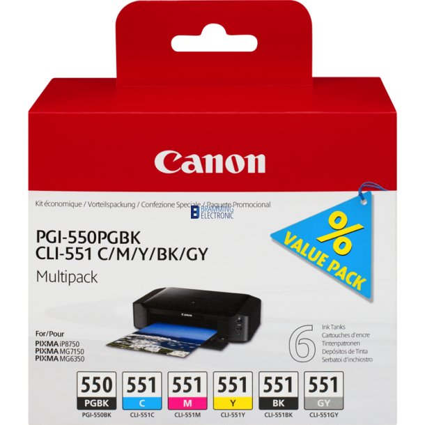 Canon PGI-550/CLI-551 PGBK/C/M/Y/BK/GY multi pack