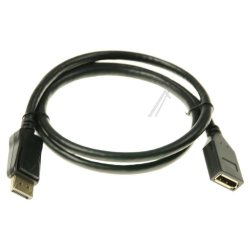 DisplayPort forlnger, 1.0m i sort (DP 1.2, 4K)