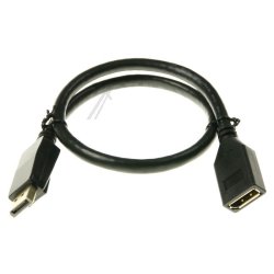 DisplayPort forlnger, 0.5m i sort (DP 1.2, 4K)