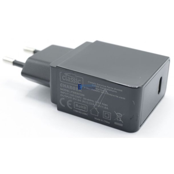 3A USB-C Wall charger (20W) Sort 