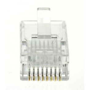 Modularstik 8/8 RJ45 Cat5 (til rund kabel) uskrmet