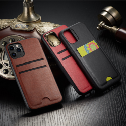 iPhone 12/12 Pro, TPU Dual-card cover i brun