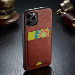 iPhone 12/12 Pro, TPU Dual-card cover i brun