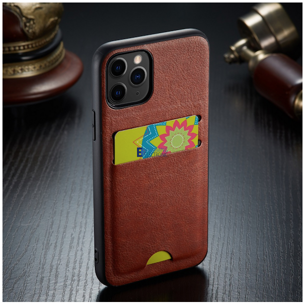 iPhone 12/12 Pro, TPU Dual-card cover i brun