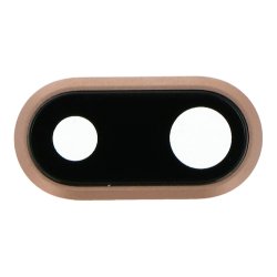 iPhone 8 Plus Bagkamera glas med ramme i guld