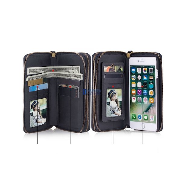 iPhone 6 / 6S Stor lderpung i Sort