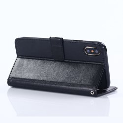 iPhone XR Ldercase til kreditkort i Sort