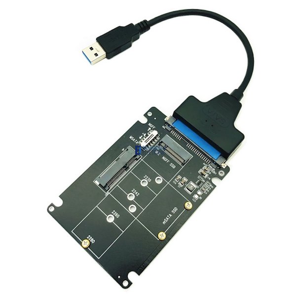 Converter fra 2,5" SATA > m.2 ngff, full size eller mSATA - (inkl. usb 3.0 til SATA adapter)
