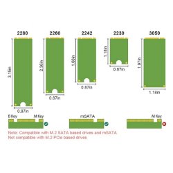Converter fra 2,5" SATA > m.2 ngff, full size eller mSATA - (inkl. usb 3.0 til SATA adapter)