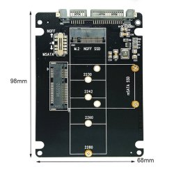 Converter fra 2,5" SATA > m.2 ngff, full size eller mSATA - (inkl. usb 3.0 til SATA adapter)