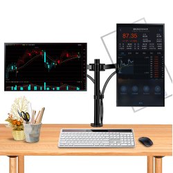 Dobbelt skrmarm 13-27  fuld bevgelse, sort