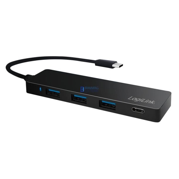 USB-C 4-Port Hub, USB-C han til 3xUSB-1xUSB-C hun, Sort