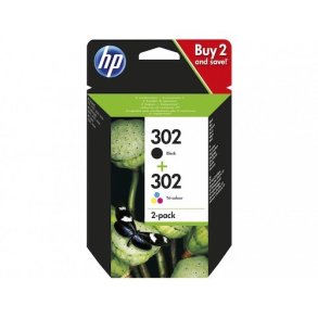 No302 sort & farve combo 2-pack - HP Blk