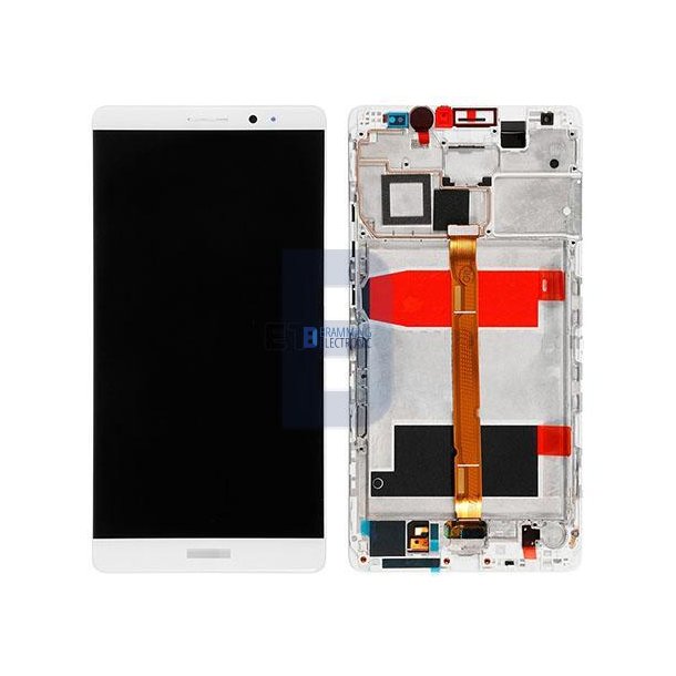 Huawei Mate 8 skrm med ramme i hvid.