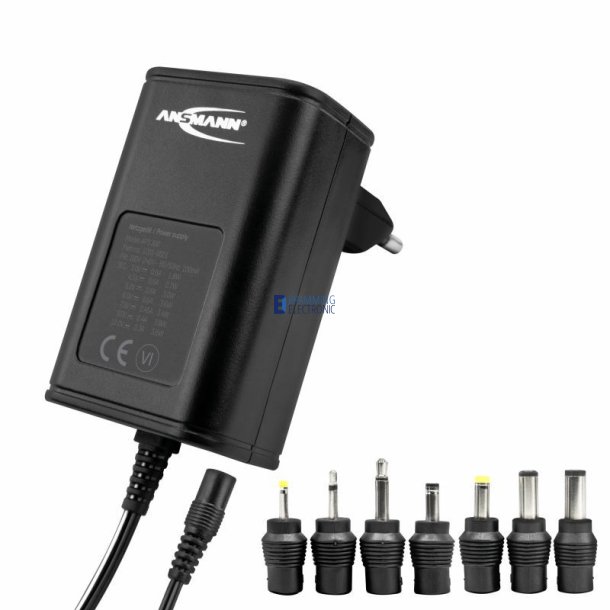 600mA Universal oplader (3V-12V) 7 forskellige stik.