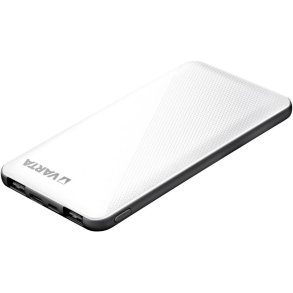 Power bank 5000 mAh, 2,4 A / 15 W, 2x USB-A - 1x USB-C, hvid