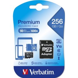 Verbatim Micro SDXC Card 256GB Class 10 w/adaptor