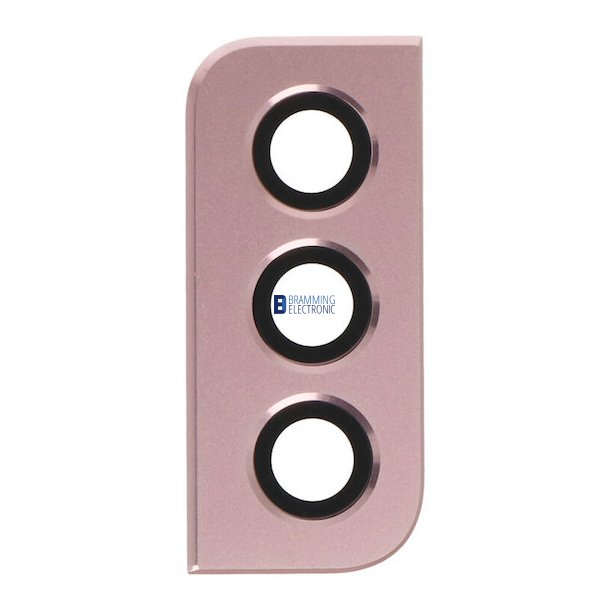 Samsung S21, Glasset foran bagkameraet med ramme i pink