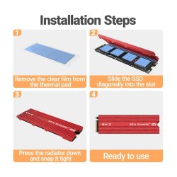 M.2 SSD Heatsink - Rd (Support PC &amp; PS5)