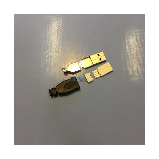 Loddebar USB stik Han Type A i Sort