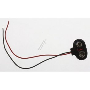 9V batteriklips - T-form - med kabel