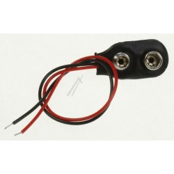 9V batteriklips - I-form - med kabel