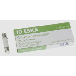 Keramisk finsikring (T) - 250V - 10A - 20x5mm (10 stk.)