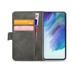 Samsung Galaxy S21 FE 5G, Ldercase til kreditkort i Sort