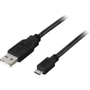 Opladerkabel, Micro USB han til USB-A han, 2m, sort