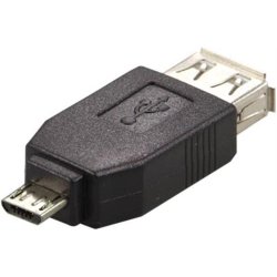 OTG USB-adapter Type A hun - Type Micro B han, sort 