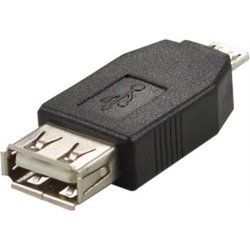 OTG USB-adapter Type A hun - Type Micro B han, sort 