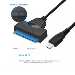 USB-C til SATA adapter - 22cm