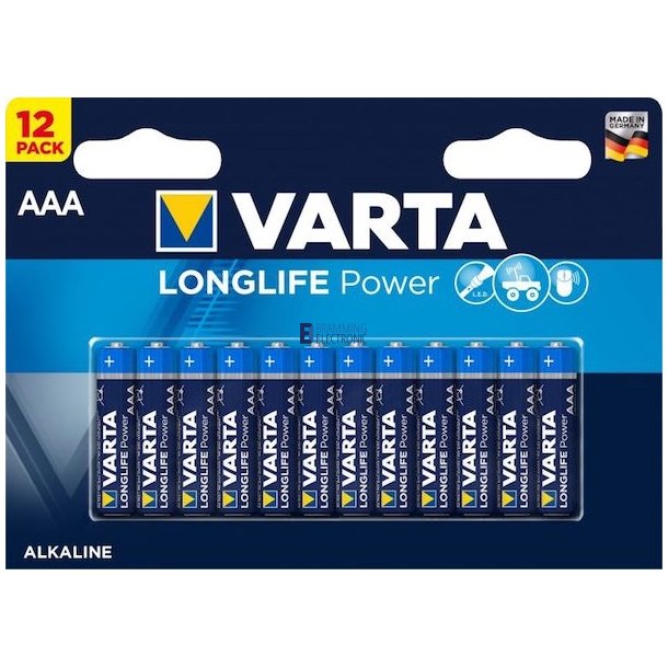 12-Pak AAA Batterier fra Varta