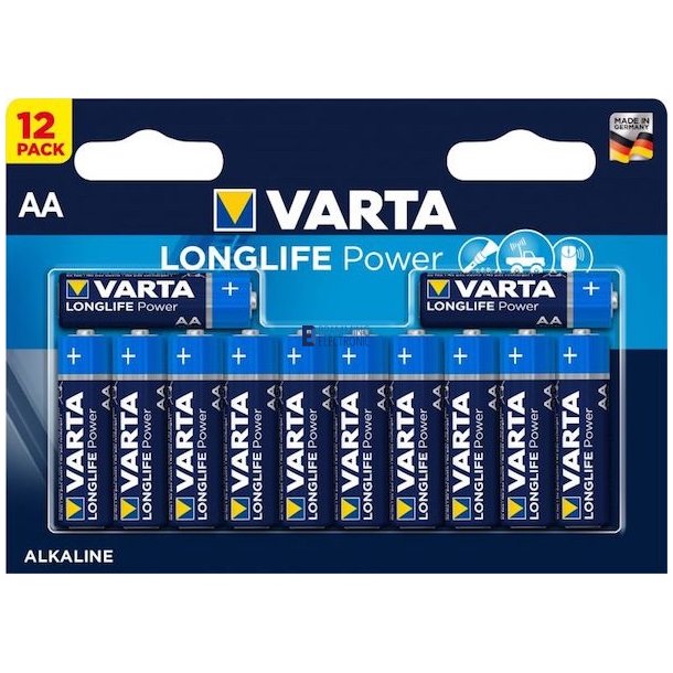 12-Pak AA Batterier fra Varta