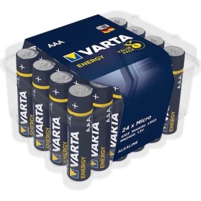 24-Pak AAA Batterier fra Varta